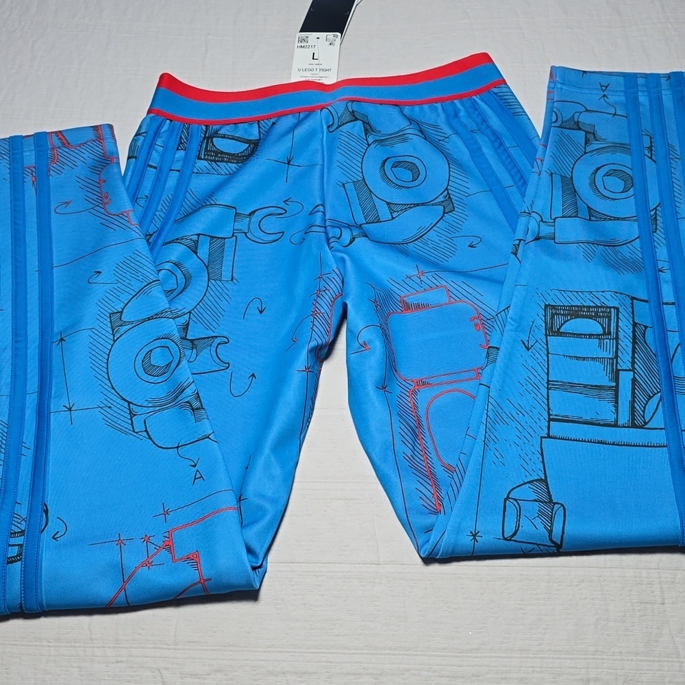 NWT Adidas x Lego® Tech Pack Tights Kids', Blue, Size L - Picture 12 of 13